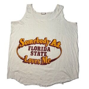 Vintage 90s Florida State Seminole Tank Top USA SPA Distressed Cut Off FSU Shirt